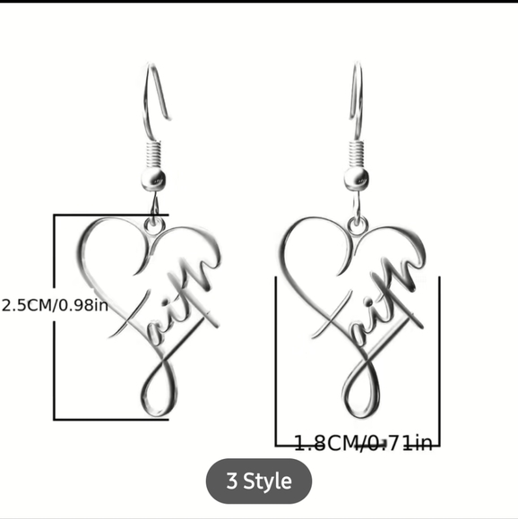 NWT Faith Heart Earrings - Picture 3 of 3